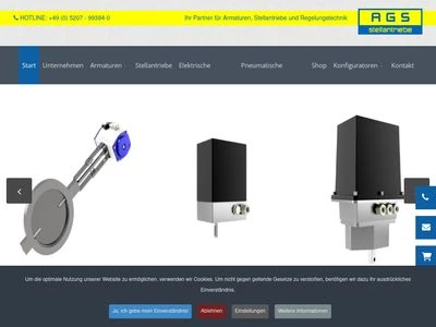 Website von AGS-Stellantriebe GmbH