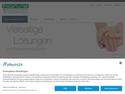 Website von Hanse-Medizintechnik Dipl.-Ing. P. Hettmer GmbH