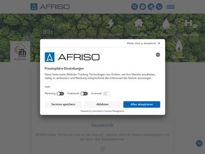 Website von AFRISO-EURO-INDEX GmbH