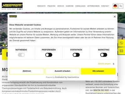 Website von Nabertherm GmbH