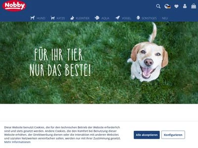 Website von Nobby Pet Shop GmbH
