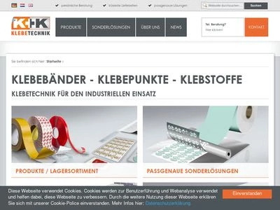 Website von K+K Klebetechnik GmbH & Co. KG
