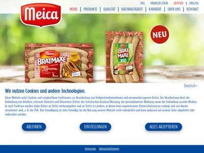 Website von Meica Ammerländische Fleischwarenfabrik Fritz Meinen GmbH & Co KG