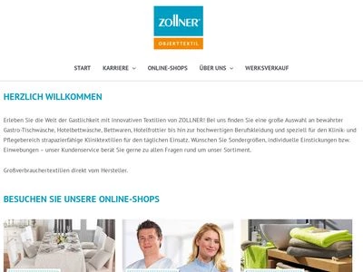 Website von ZOLLNER Objekttextil GmbH