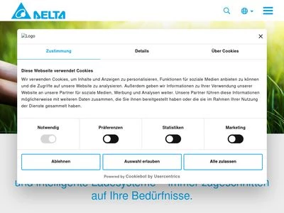 Website von Delta Energy Systems (Germany) GmbH
