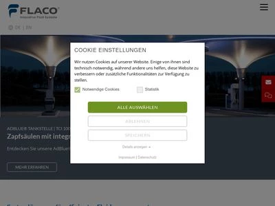 Website von FLACO-Geräte GmbH