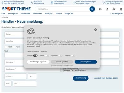 Website von Sport-Thieme GmbH