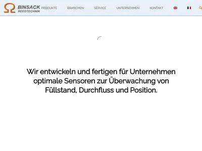 Website von Binsack Reedtechnik GmbH