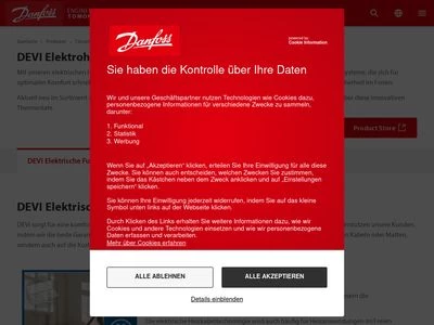 Website von Danfoss GmbH 