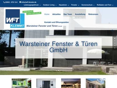 Website von WFT- Warsteiner Fenster & Türen GmbH