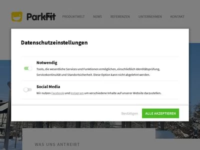 Website von Parkfit