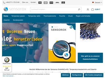 Website von Sensorox GmbH & Co.KG