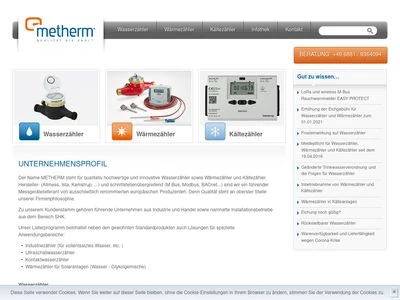 Website von Metherm GmbH