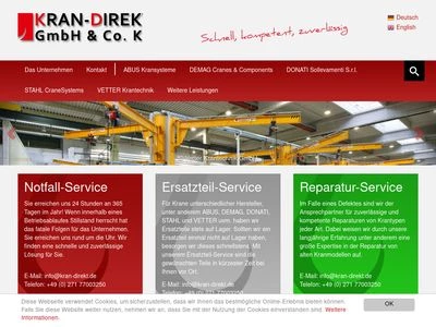 Website von Kran-Direkt GmbH & Co. KG
