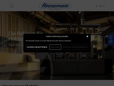 Website von Karl Heesemann Maschinenfabrik GmbH & Co. KG