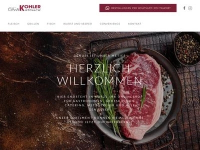 Website von Delikatessen Kohler GmbH & Co.KG