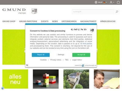 Website von Büttenpapierfabrik Gmund GmbH & Co. KG
