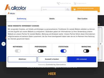Website von allcolor Malerbedarf GmbH