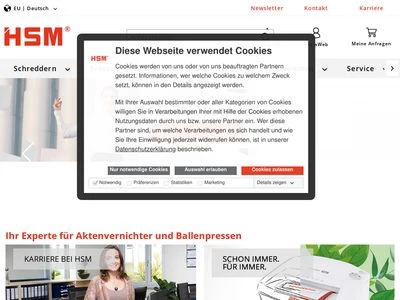 Website von HSM GmbH + Co. KG
