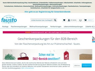 Website von fausto Geschenkartikel und Wohnaccessoires GmbH & Co. Vertriebskommanditgesellschaft