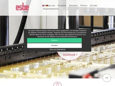 Website von ESBE Plastic GmbH