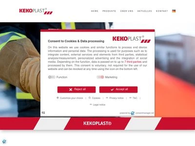 Website von Kekoplast GmbH