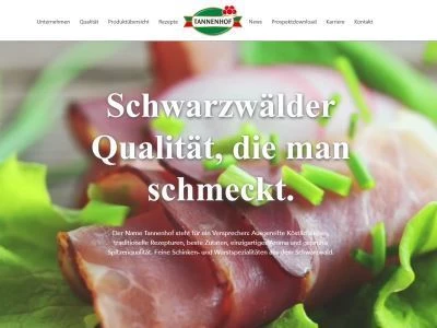Website von Tannenhof Schwarzwälder Fleischwaren GmbH & Co. KG