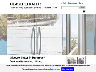 Website von Glaserei Kater GmbH