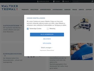 Website von Walther Trowal GmbH & Co. KG