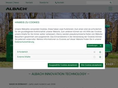 Website von Albach Maschinenbau GmbH