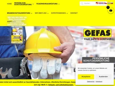 Website von GEFAS Safety GmbH