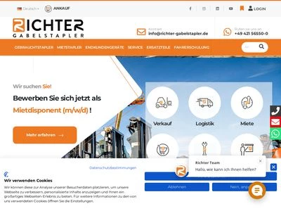 Website von Richter Gabelstapler GmbH & Co. KG