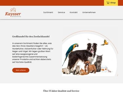 Website von Kaysser-Heimtiernahrung GmbH