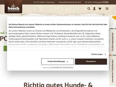 Website von bosch Tiernahrung GmbH & Co. KG