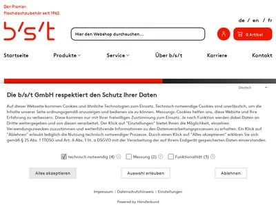 Website von b/s/t GmbH Koch Kunststofftechnologie