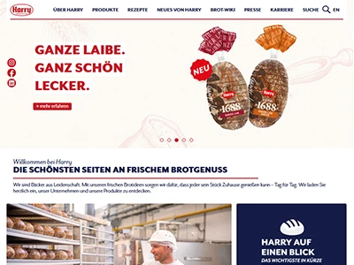 Website von Harry-Brot GmbH