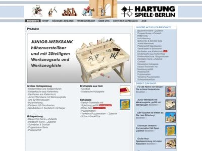 Website von Hapo Hartung Spiele Berlin und Technik GmbH