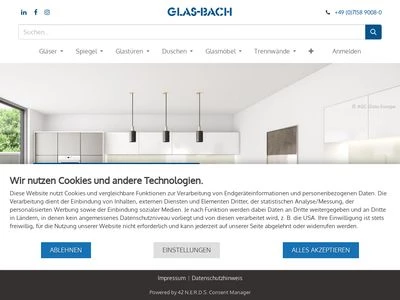 Website von GLAS-BACH GmbH