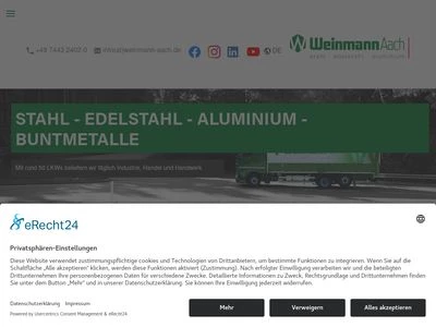 Website von Weinmann Aach AG