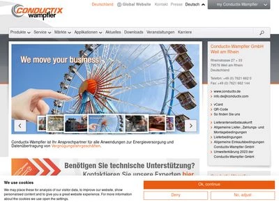 Website von Conductix-Wampfler GmbH