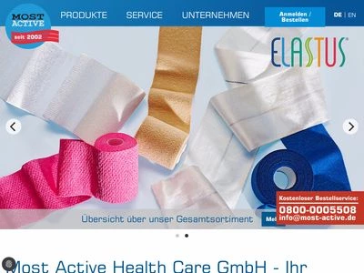 Website von Most Active Health Care GmbH