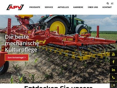 Website von APV - Technische Produkte GmbH