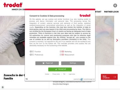 Website von Trodat Vertriebs GmbH Deutschland
