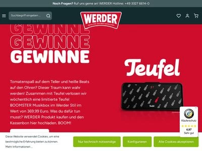 Website von WERDER Feinkost GmbH