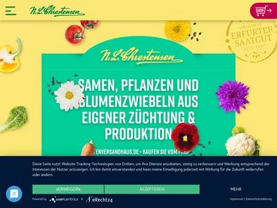 Website von N.L. Chrestensen Erfurter Samen- und Pflanzenzucht GmbH