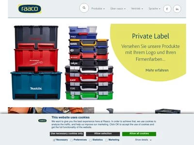 Website von raaco Germany Handels GmbH