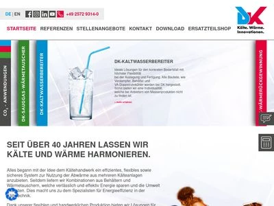 Website von DK-Kälteanlagen GmbH