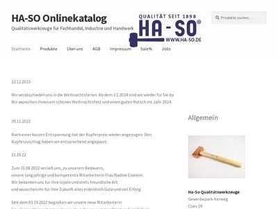 Website von E. Haarhaus Sohn GmbH & Co. KG