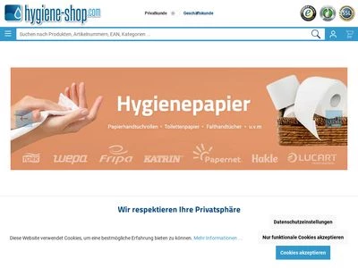 Website von Sarima-Hygiene GmbH & Co. KG