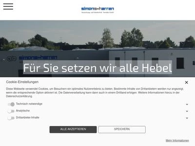 Website von Simons & Harren Verpackungs- und Hebetechnik-Vertriebs-GmbH